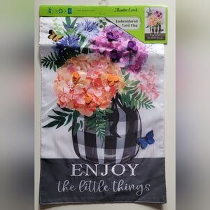 Embroidered Garden Yard Flag Enjoy The Little Things